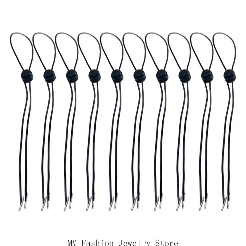 

D0UB 10 шт. регулируемый ремешок на подбородок для шляпы с пружинным замком прочный эластичный шнур для солнцезащитной шляпы для