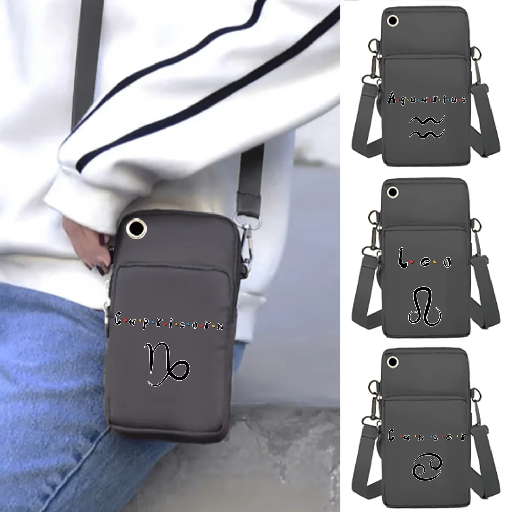Mobile Phone Bag Shoulder Bags Wallet Apple/Huawei/Samsung Universal Waterproof Cell Phone Packet Constellation Print Wrist Pack