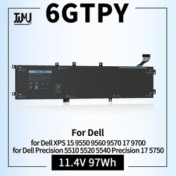 6GTPY-Batterie de remplacement pour Dell XPS 15, 9560, 9570, 9550, 7590, P56F001, Precision 5510, 5520, 5530, 5540, M5520, M5510, Tystro 7500, 7590