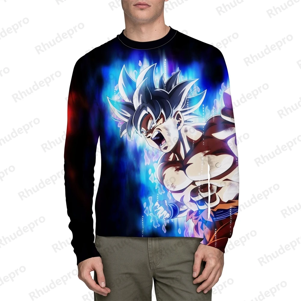 Men T Shirt High Quality Dragon Ball Z Goku Long sleeve Men's T-shirt Shirts Oversized Clothing Super Saiya Trend Tops Anime