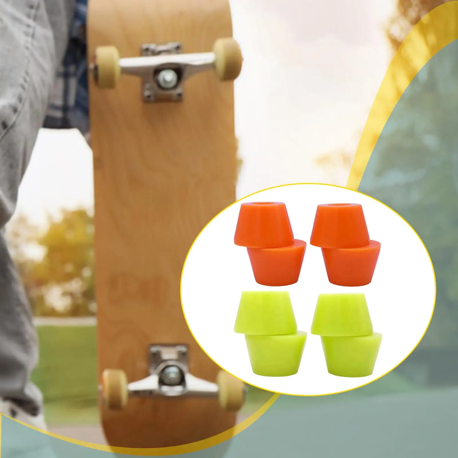

Cone Shape Skateboard Bushings PU Material High Elastic Cushion Pads for Longboard Trucks for Land Surfing