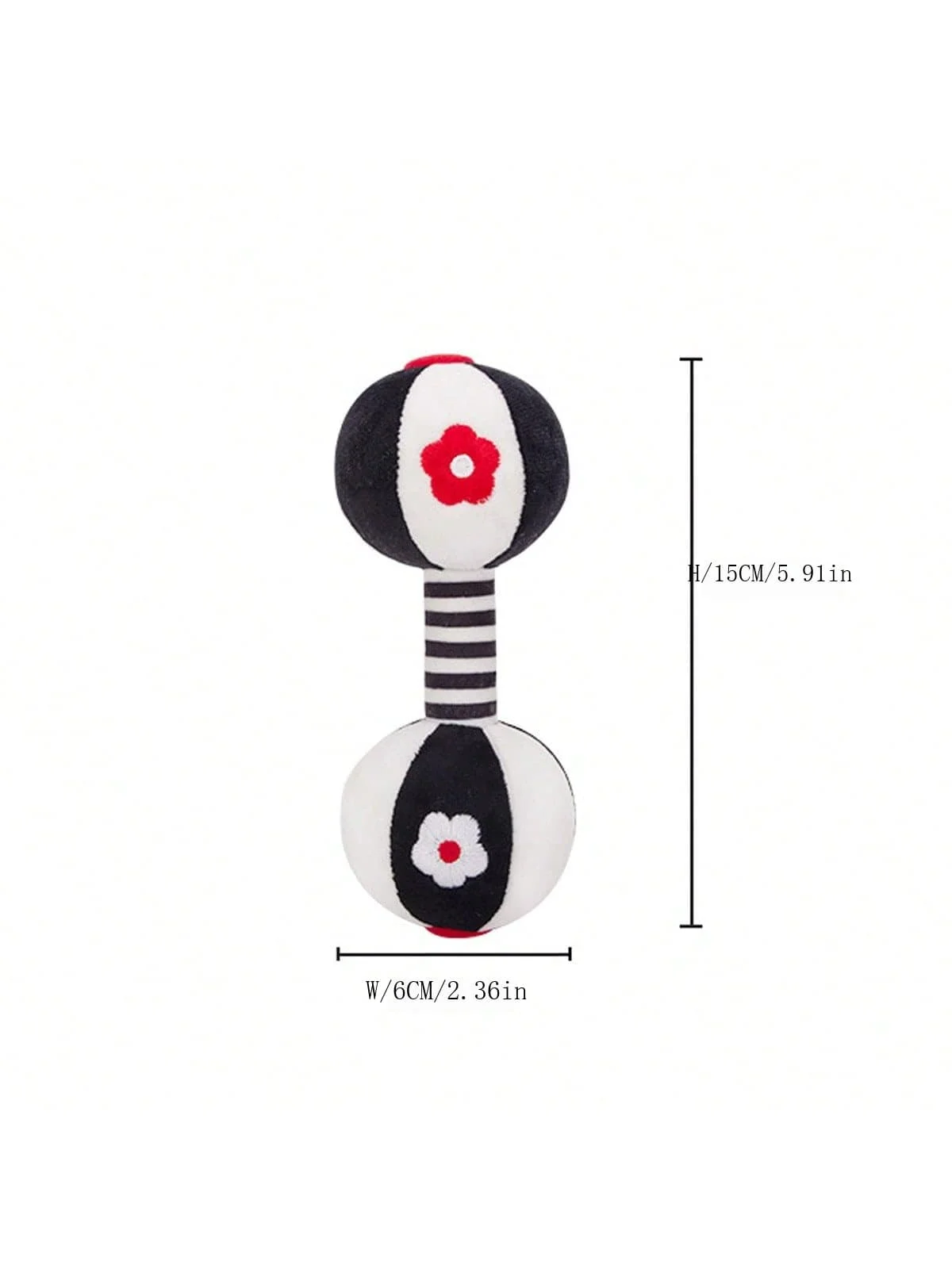 2pcs Black & White Baby Rattles, High Contrast Plastic Maracas Design, 0-3 Months Newborn Toys, 0-6 Months Infant Toys