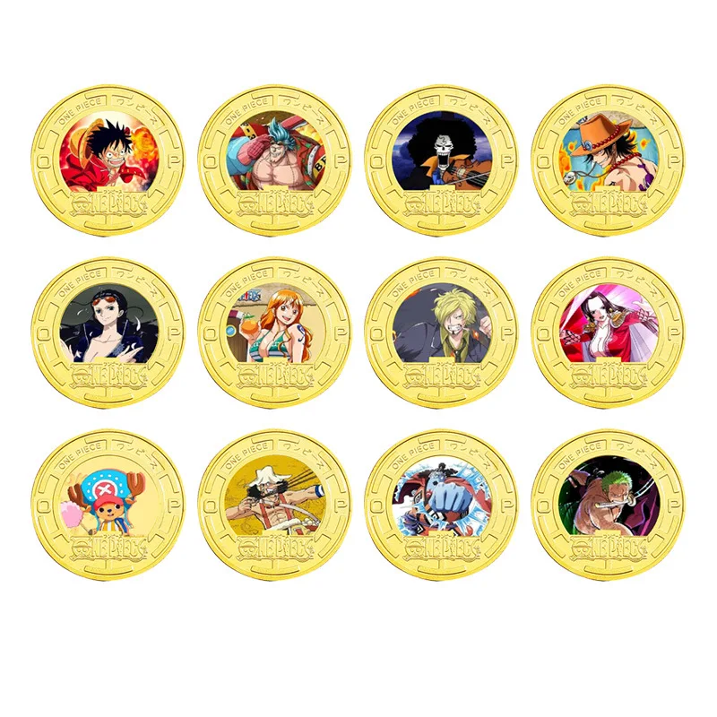 2026 New One Piece Luffy 10th Anniversary Commemorative Coin Anime Metal Craft Box Badge Gold Coin Collection Gift Anime Toys