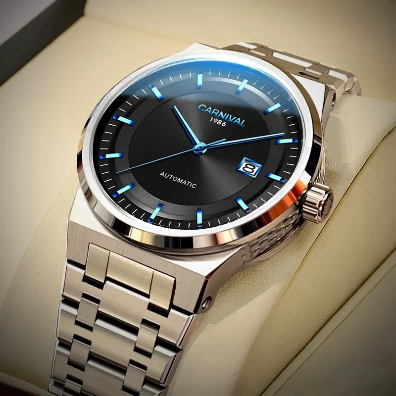 CARNIVAL Mens Mechanical Watch Brands Luxury Original NH35 MIYOTA 8215 Movement Automatic Wrist Watches Waterproof for Man Reloj