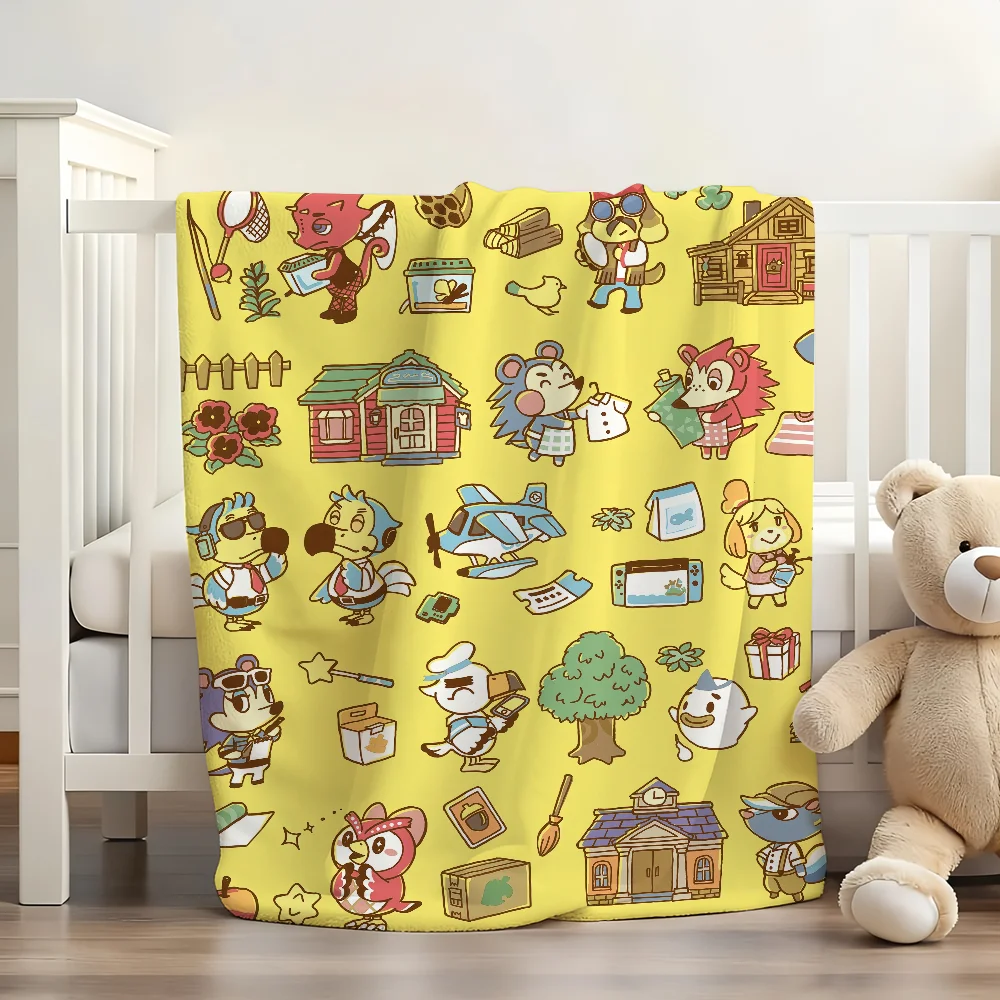 Cartoon Game A-Animal C-Crossing Blanket Soft and Skin Friendly For Couch Bed Napping Bedspread All Seasons Comforter