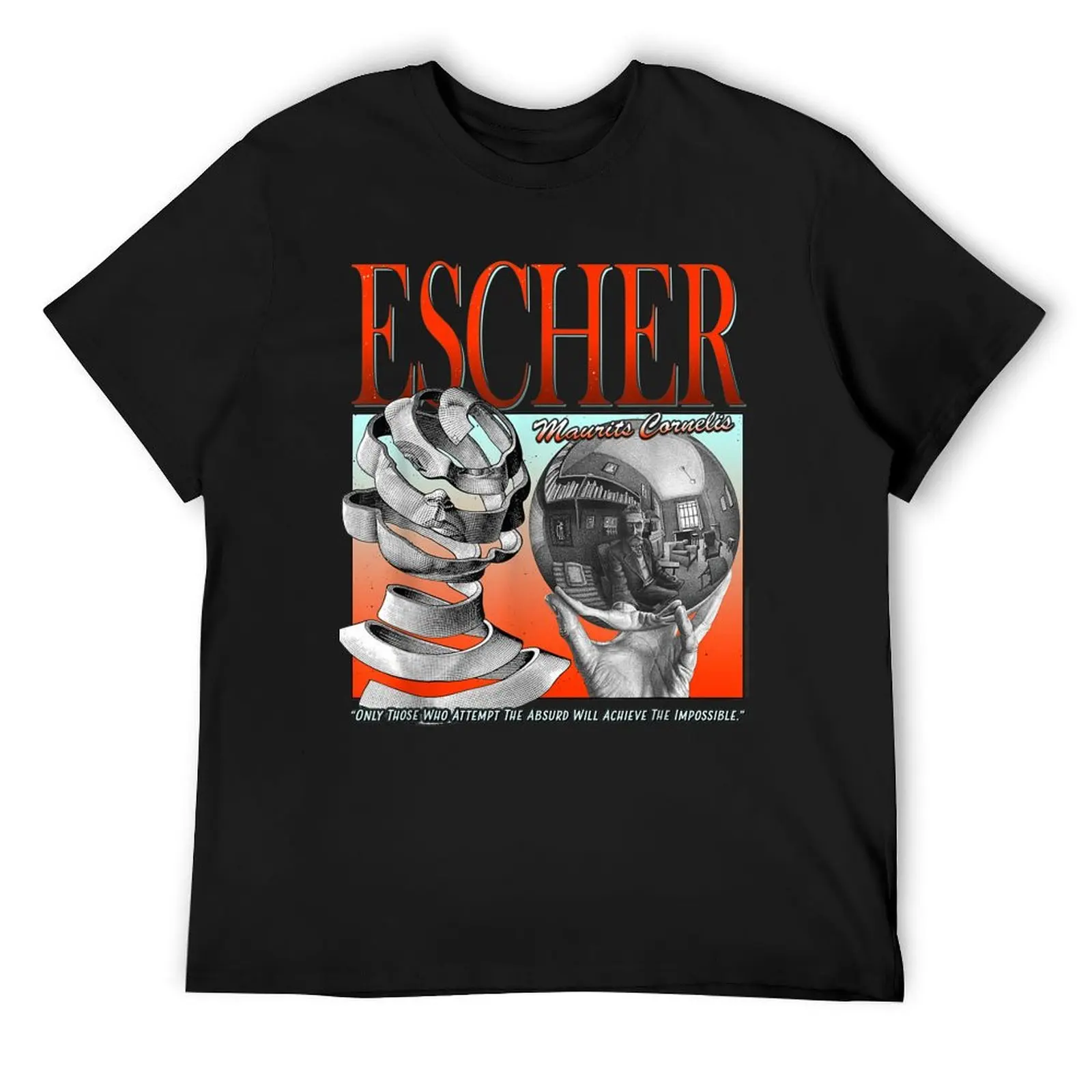 MC Escher T-Shirt Short sleeve tee tops plain t shirts men