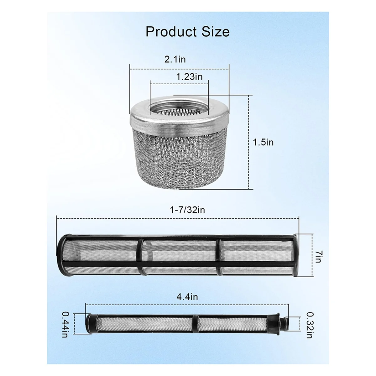 AA87C Безвоздушный распылительный фильтр Комплект всасывающей трубы Насос Внутренний сердечник Фильтр-сетка 287032   Экран распылительного фильтра подходит для Graco 695