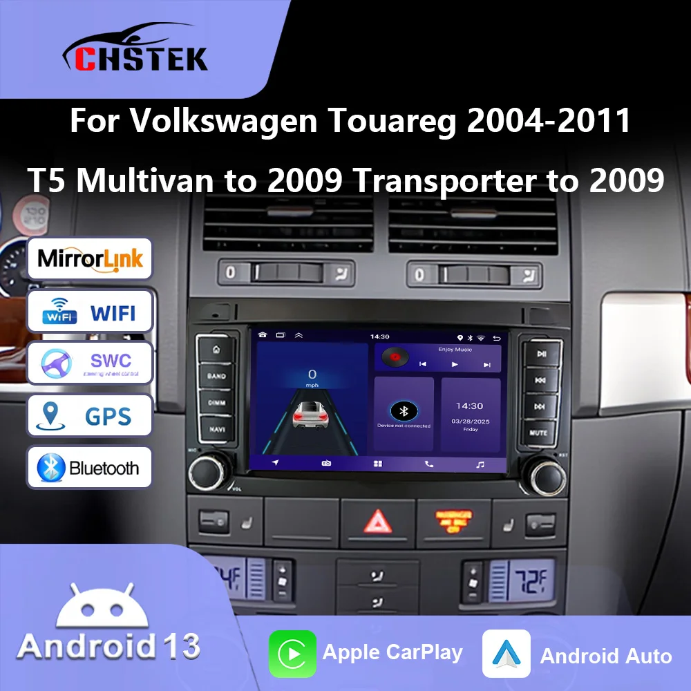 CHSTEK Wireless Carplay Android For Volkswagen Touareg 2004-2011 T5 Multivan to 2009 Transporter to 2009 Car Radio 4G Bluetooth