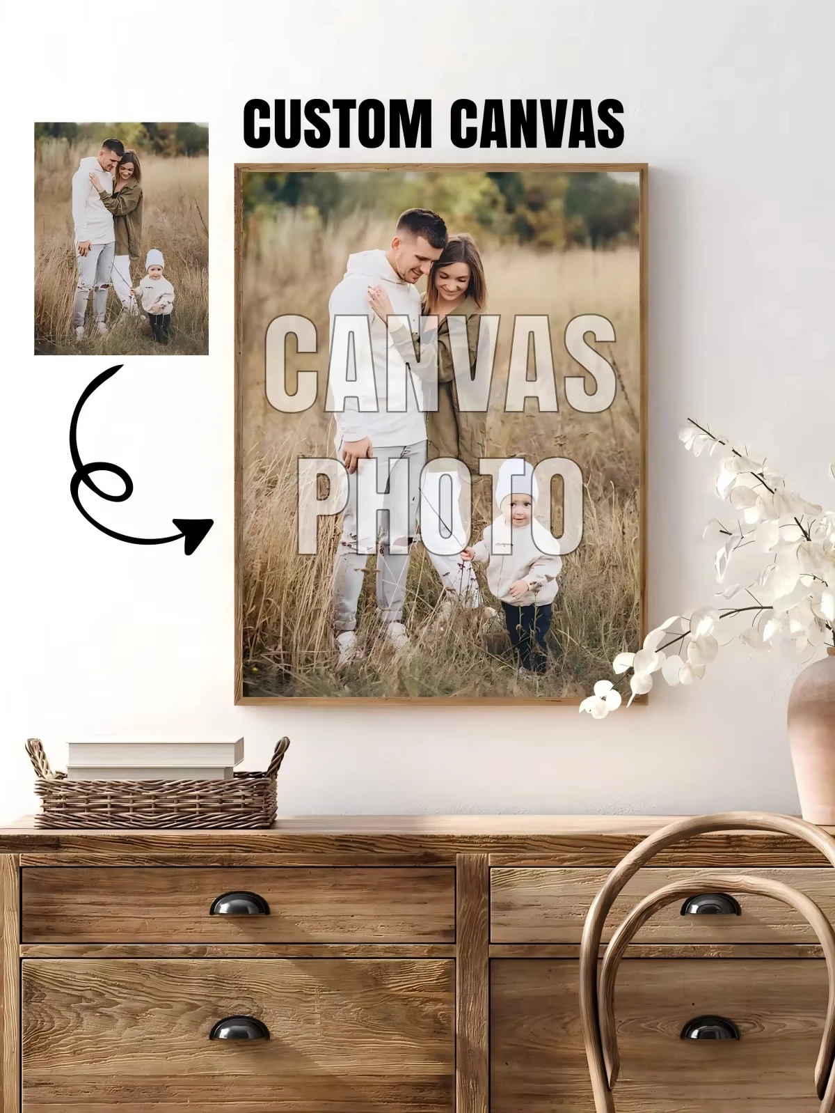 Affiche En Toile Personnalisable Avec Cadre, Personalisation De Votre Photo, Cadeau Parfait Pour Les Amis Et La Famille, Art Mu
