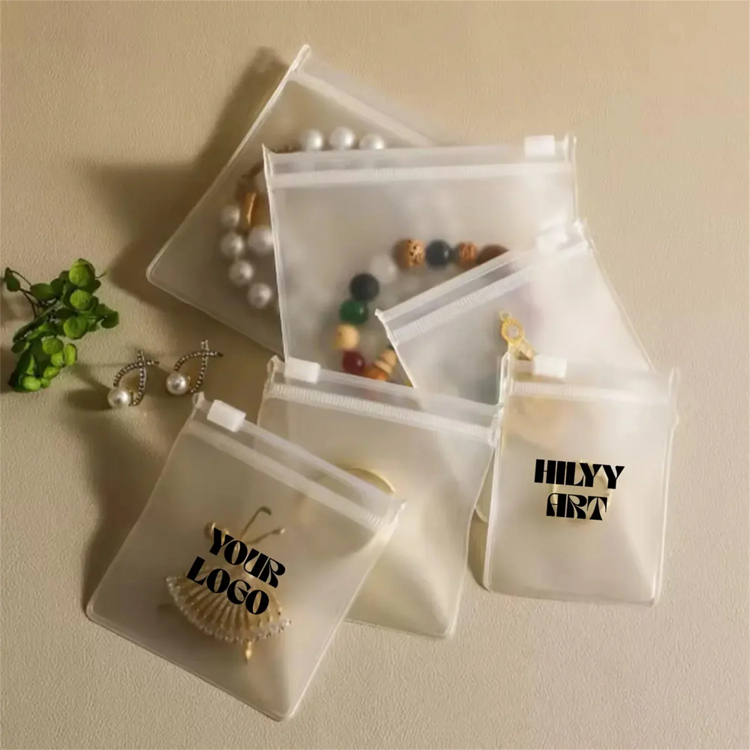 50pcs/100pcs personalized zipper jewelry pouch | EVA jewelry storage box | gift storage box | transparent jewelry box | small bu