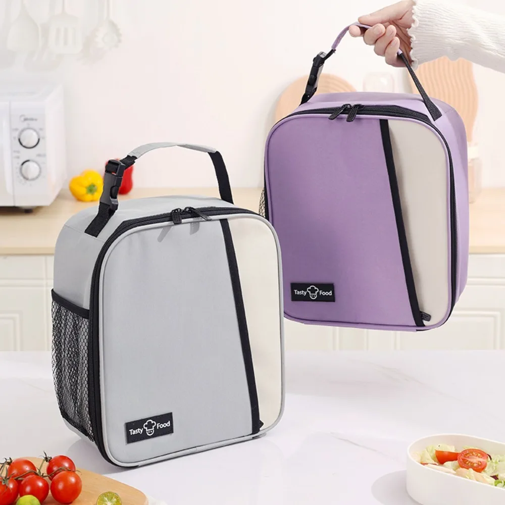 Portable Vertical Meal Bag Thermal Bag Outdoor Picnic Travel Cooler Warm Box Storage Bag Student Lunch Bag Breakfast Organizer