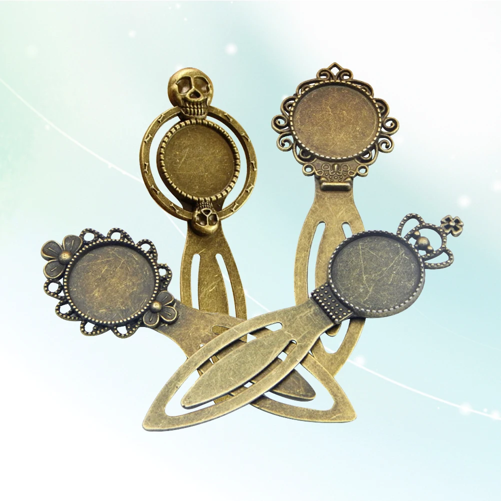 4 قطعة المرجعية خمر قاعدة الصواني DIY بها بنفسك سبيكة قلادة صواني زجاج قبة البلاط لصنع المجوهرات الحرفية الراتنج النقش صور هدية 20 مللي متر