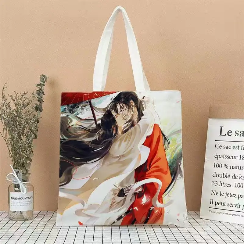 Anime Heaven Official’s Blessing Canvas Casual Shopping Shoulder Bag Handbag Tian Guan Ci Fu Hua Cheng Xie Lian Tote Books Bag