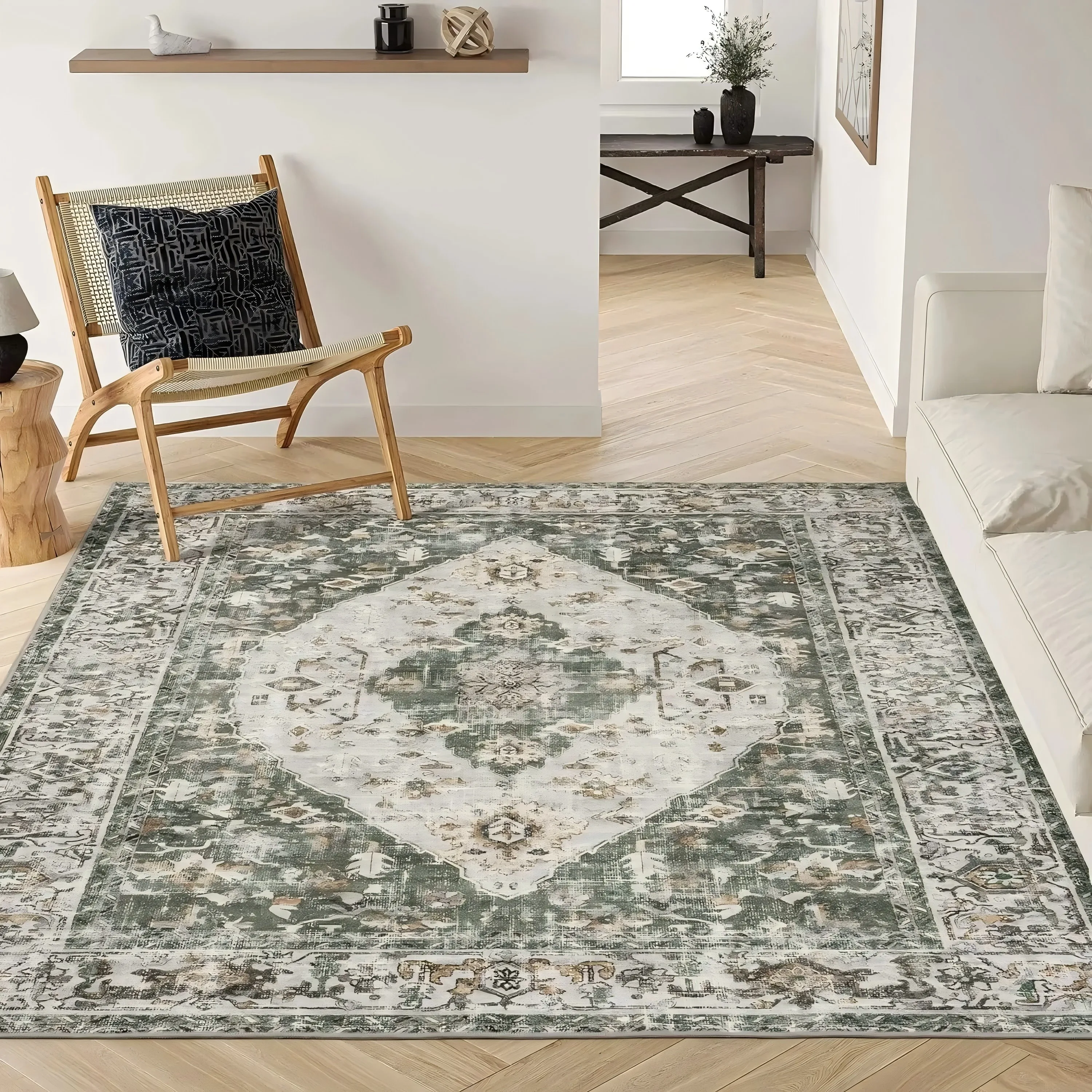 VIKAMA Scandinavian Bohemian Style Carpet Vintage Persian Living Room Sofa Coffee Table Blanket Bedroom Study Porch Floor Mat