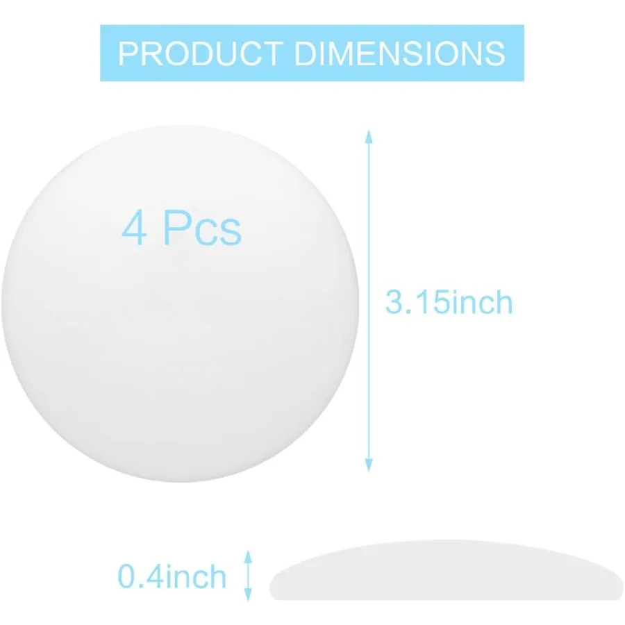 3.15 "protetor de parede de batente de porta 4 peças branco macio silicone maçaneta da porta buffers mudo e à prova de choque protetor de parede com auto-adhe