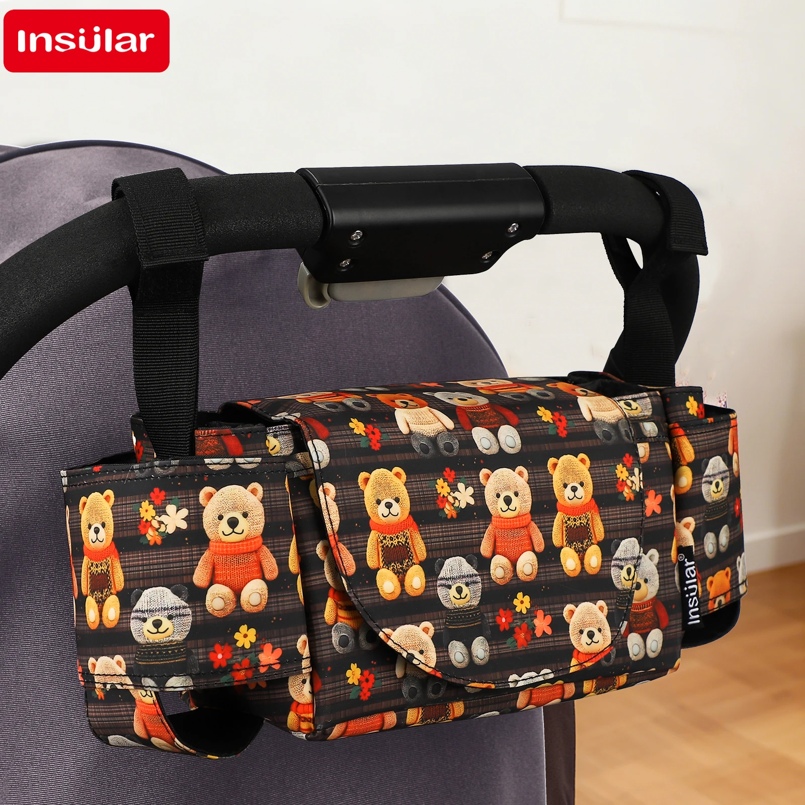 

Kids Cart Package Waterproof Baby Stroller Hanging Bags Bedside Diaper Package Bottle Cup Storage Pack Multi-functional