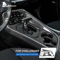 Real Soft Carbon Fiber Sticker for Dodge Challenger 2015 2016 2017 2018 2019 2020 2021 2022 2023 Interior Car Gear Shift Panel