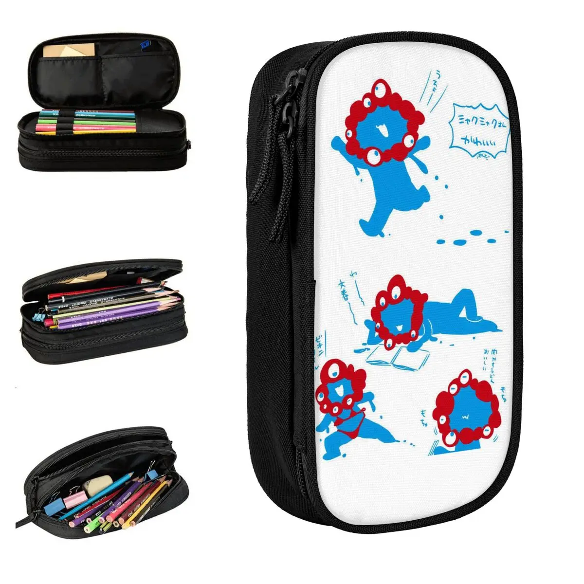 مقلمة ريترو Myaky Myaku Mascot 2025 صندوق رصاص مقلمة مدرسة مقلمة صبي فتاة طبقة مزدوجة مطبوعة القرطاسية المدرسية #1