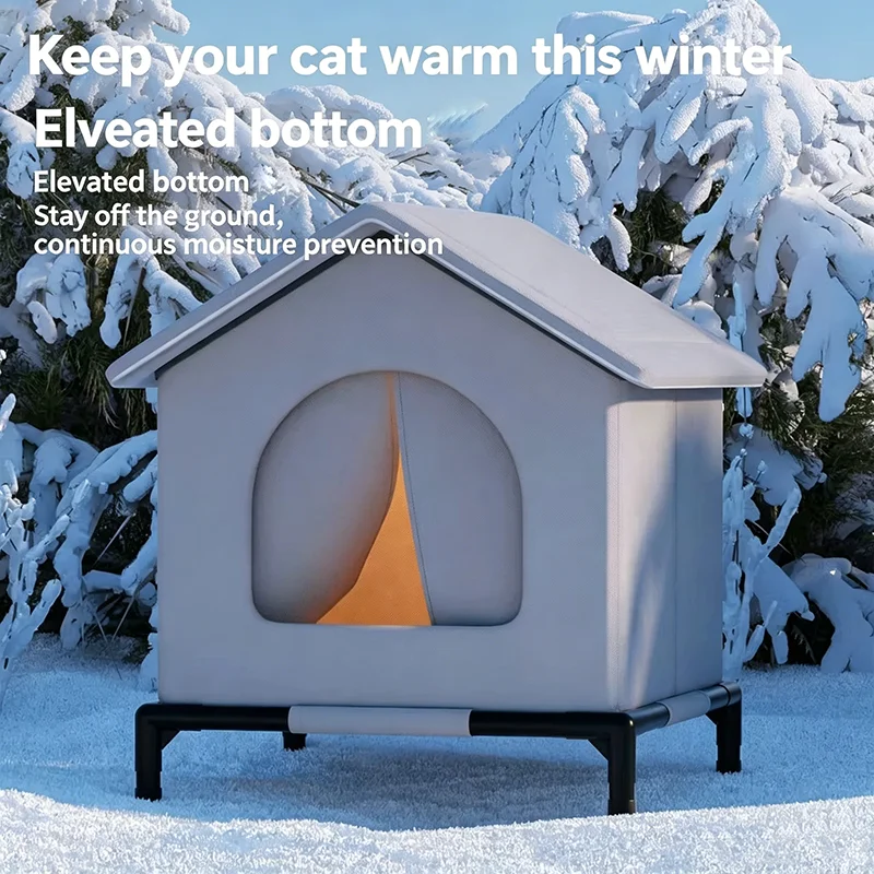 Waterproof Outdoor Stray Cat Dog House Winter Warm Foldable Washable Pet Cave Sleeping Bed For Small Dogs Puppy Outdoor Shelter