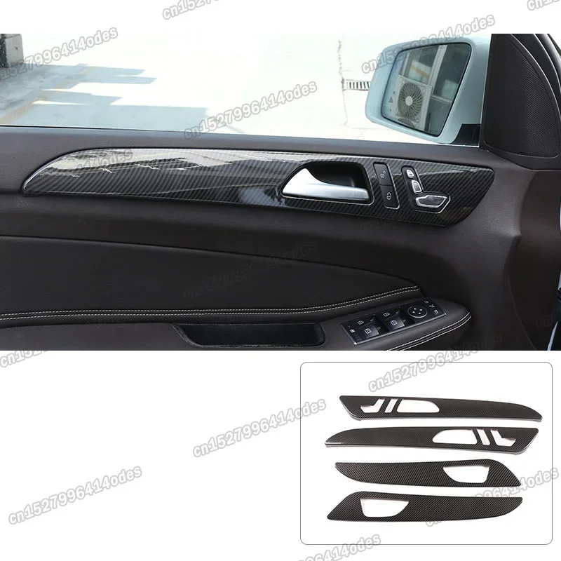 carbon fiber car inner door handle frame trims for mercedes benz M gle 2012 2013 2014 2015 2016 2017 2018 w166 350 400 x166 gls