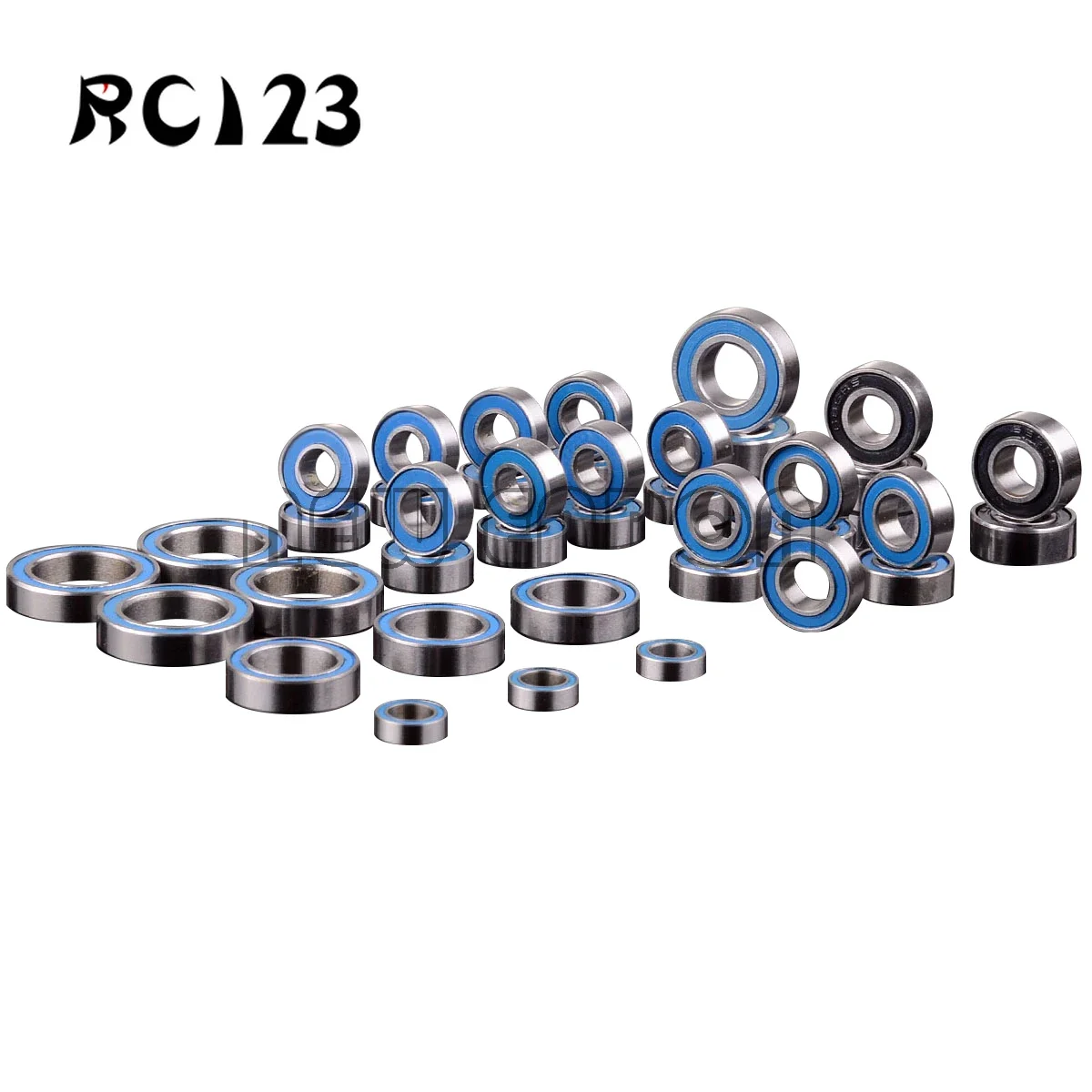 39PCS Metric Blue Rubber Sealed Set KIT  Ball Bearing FOR RC Car Traxxas REVO R-EVO 3.3 Racing 52100 Chrome Steel Accessories