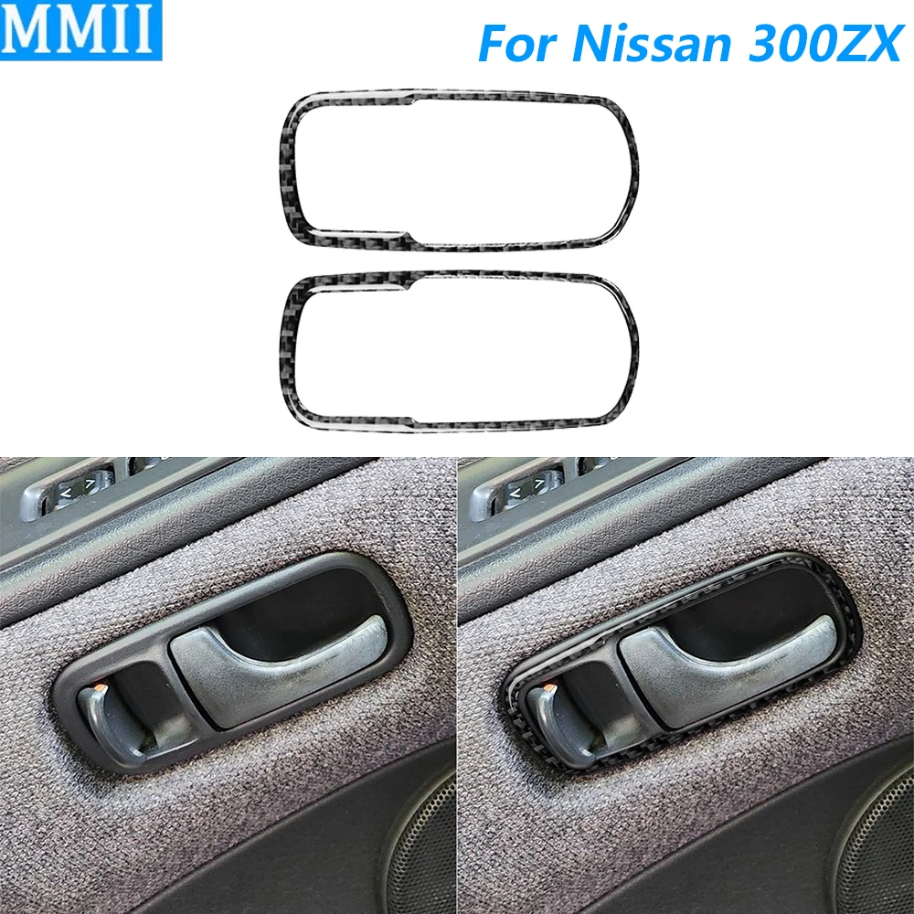 

Для Nissan 300ZX Z32 1989-1997: накладка на рамку внутренней ручки двери из углеродного волокна, декоративная наклейка, аксессуар для автомобиля