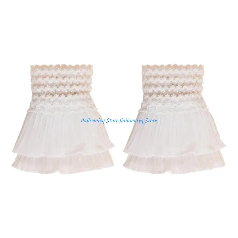 573B Elegant Lace Fake Sleeve Cuffs For Women Korean Fashion Accessories Perfect For Sweaters And Anime Dresses