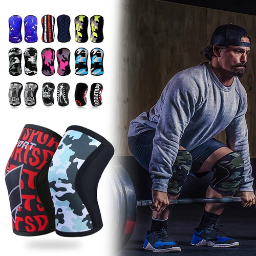 Rodilleras de neopreno para levantamiento de pesas, rodillera de compresión, soporte para sentadillas, Crossfit, entrenamiento, Deadlift, 1 par