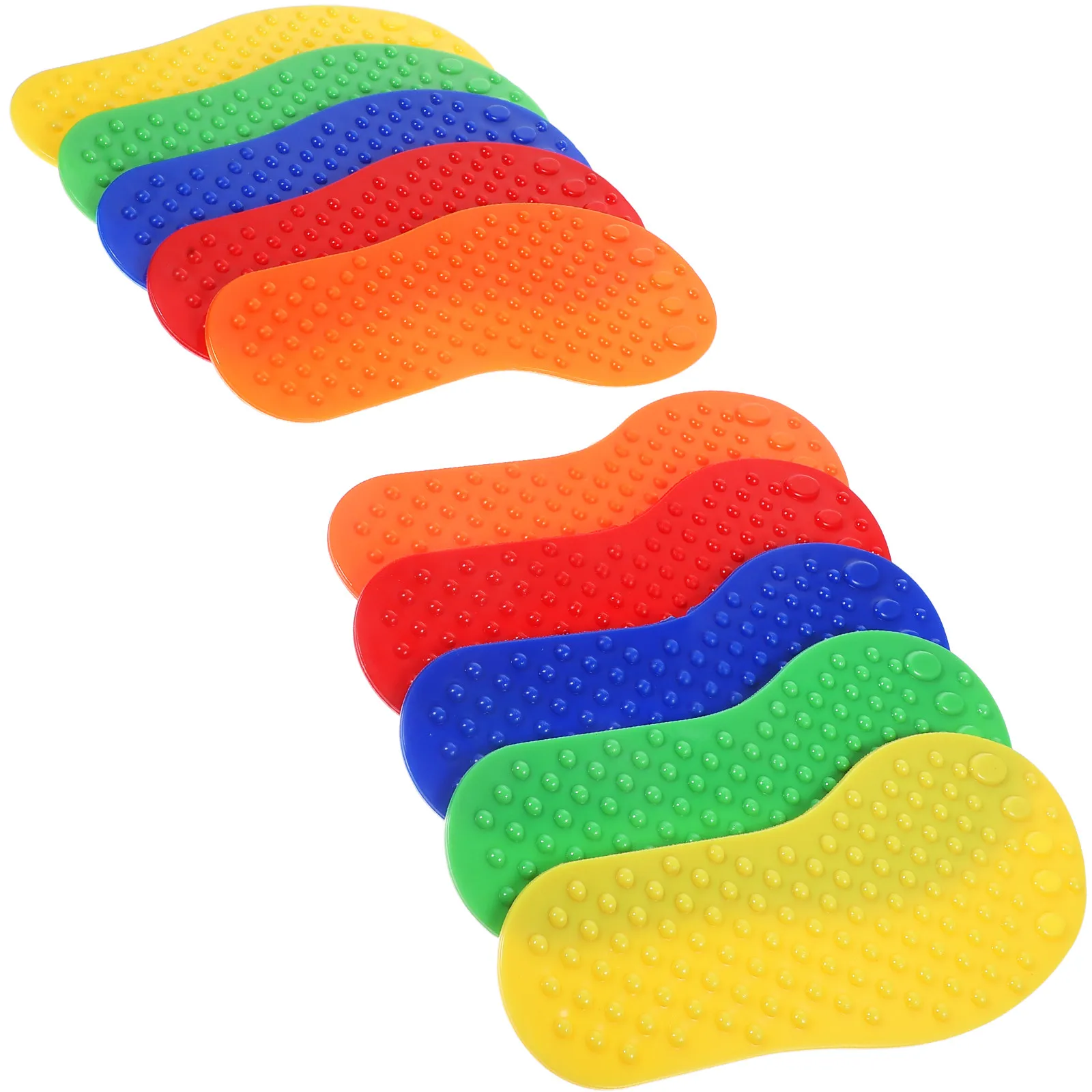 

10pcs Foot-Shaped Floor Markers Durable Spot Marking Pads For Tennis Basketball Training Sports Court Agility Training Equipment