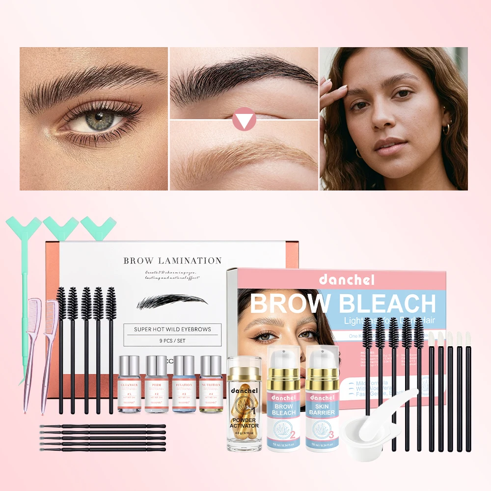 Brow Lamination Kit - 2-teiliges professionelles Augenbrauen-Laminierungs-Set, Augenbrauen-Lifting, Bleichmittel, Augenbrauen-Glättung,