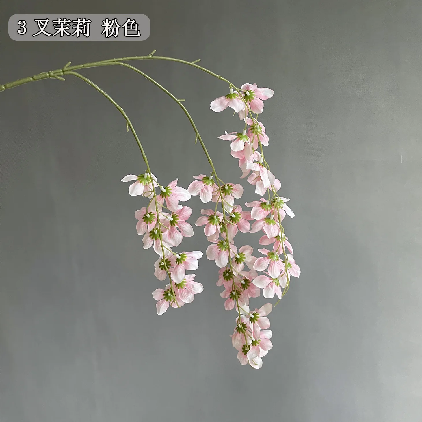 5 Stück 100 cm lange Zweige mit 3 Gabeln, künstliche Jasminblumen, Hochzeitsdekoration, Orchideen, Party-Hallen-Hängedekoration, Hintergrundmaterial – Detail 14