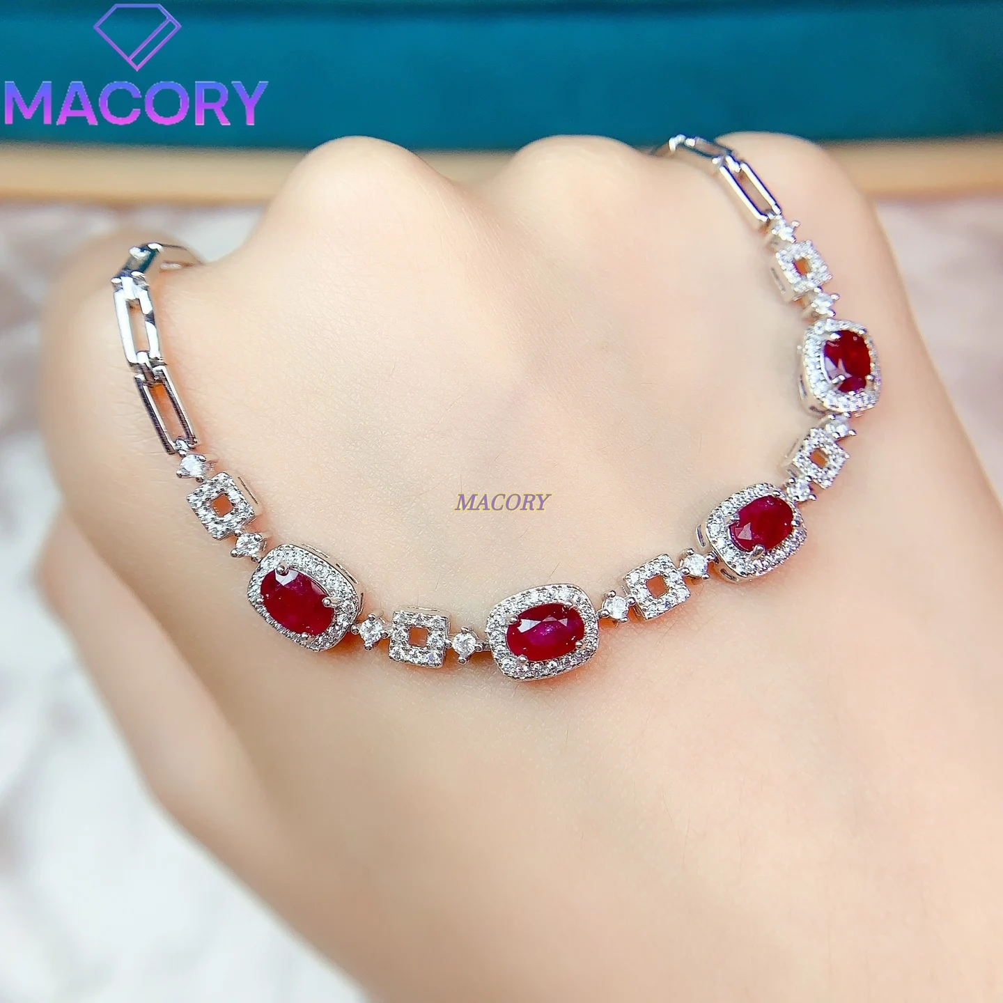 سوار روبي طبيعي جديد للنساء، كلاسيكي من الفضة الإسترليني عيار 925، جودة عالية، يظهر الأناقة، هدية مهرجان عصرية.