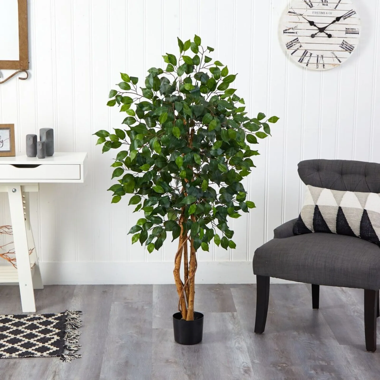 4’ Ficus Artificial Tree with Natural Trunks Home Decor. Retail $89 United States