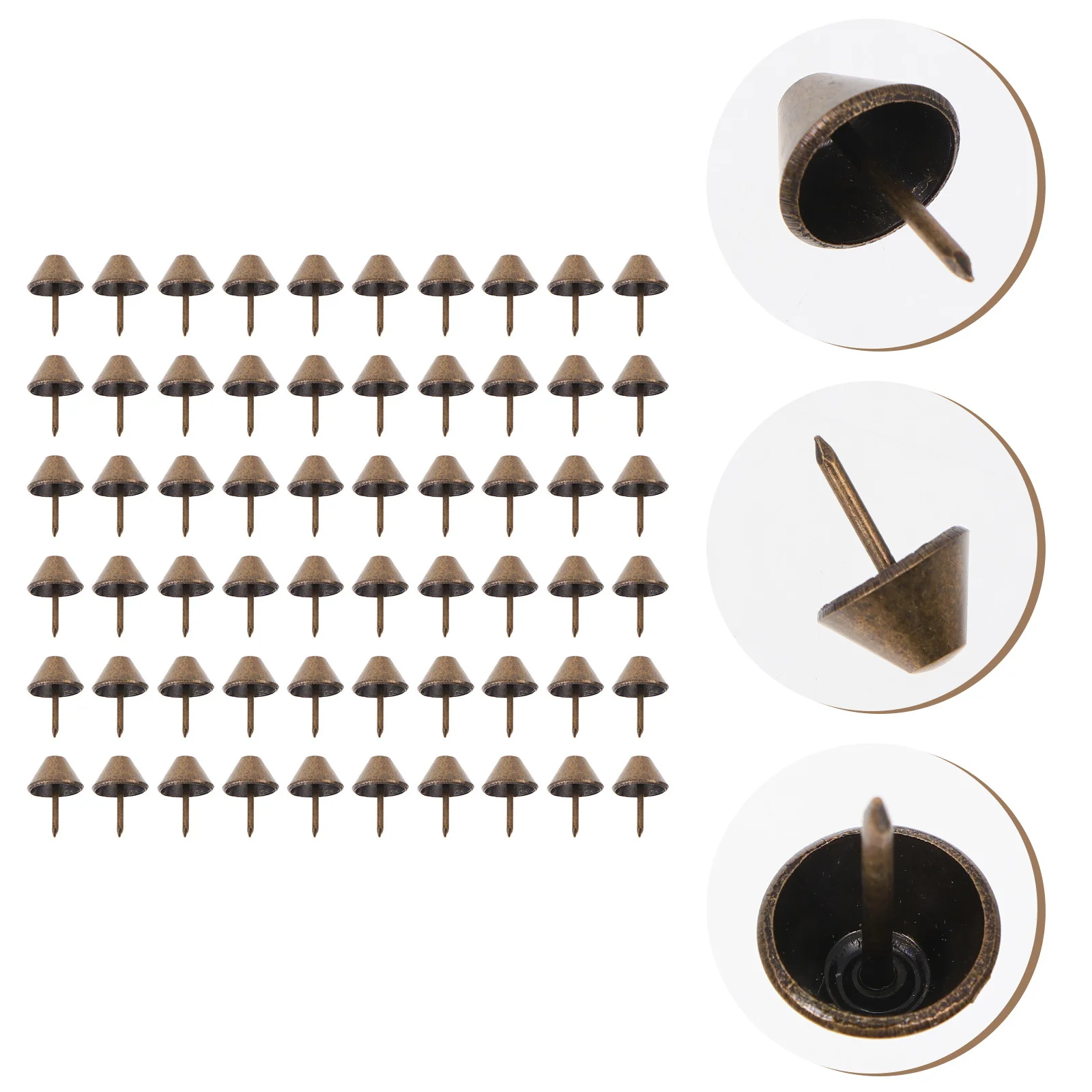 

100pcs Upholstery Tacks Vintage Furniture Nails For Sofa Bed Chair Decoration Bronze Iron Decorative Thumbtack Hardware
