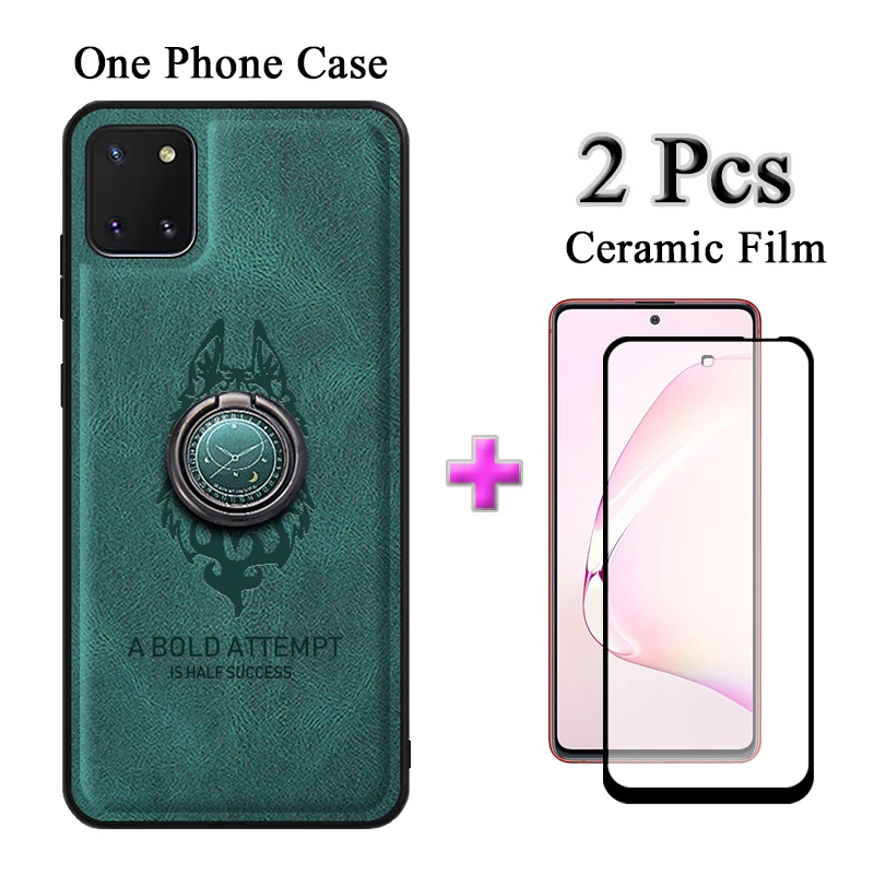 2 IN 1 For Samsung Galaxy A7 2018 J6 Plus A6 Plus Phone Case Printed Fashion Case With Ring Bracket And Two Piece Ceramic Screen