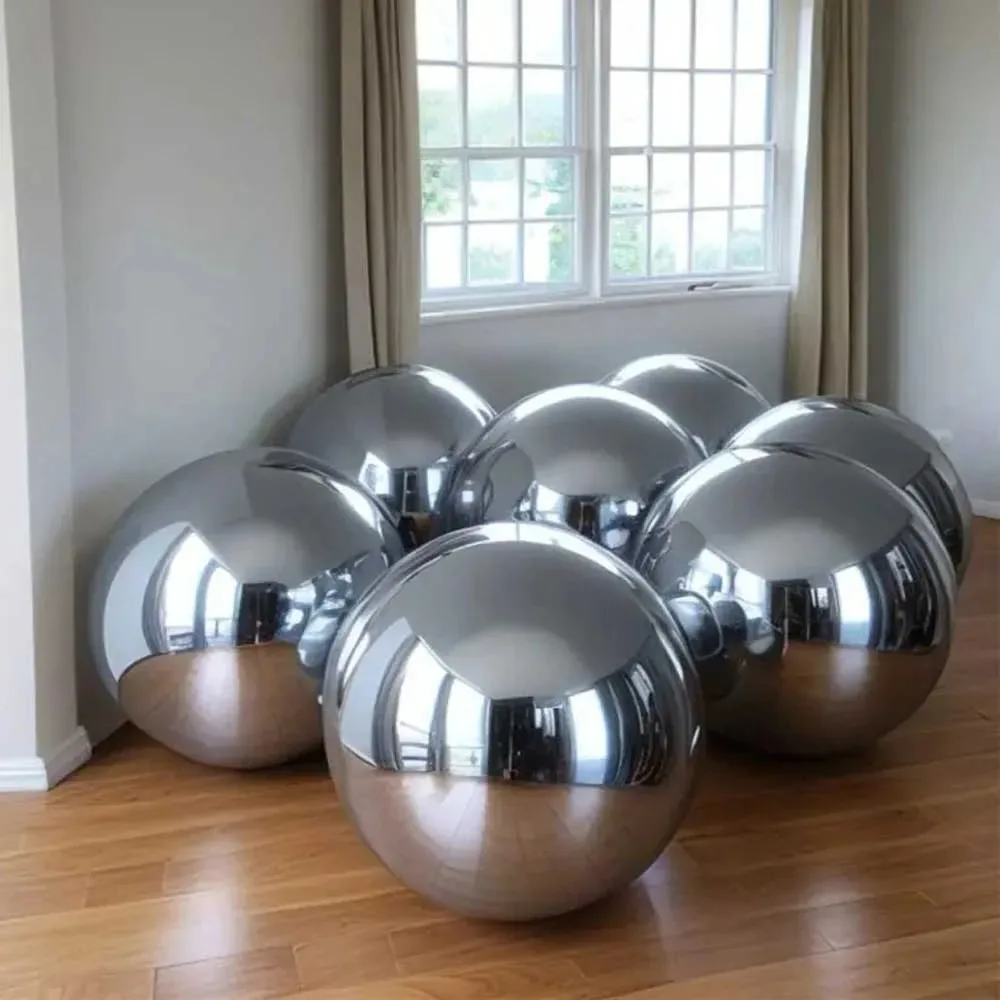 Silver Inflatable Mirror Ball Set Sealed Big Shinny Balls Reusable Giant Mirror Sphere For Wedding Nightclub Outdoor Decoration