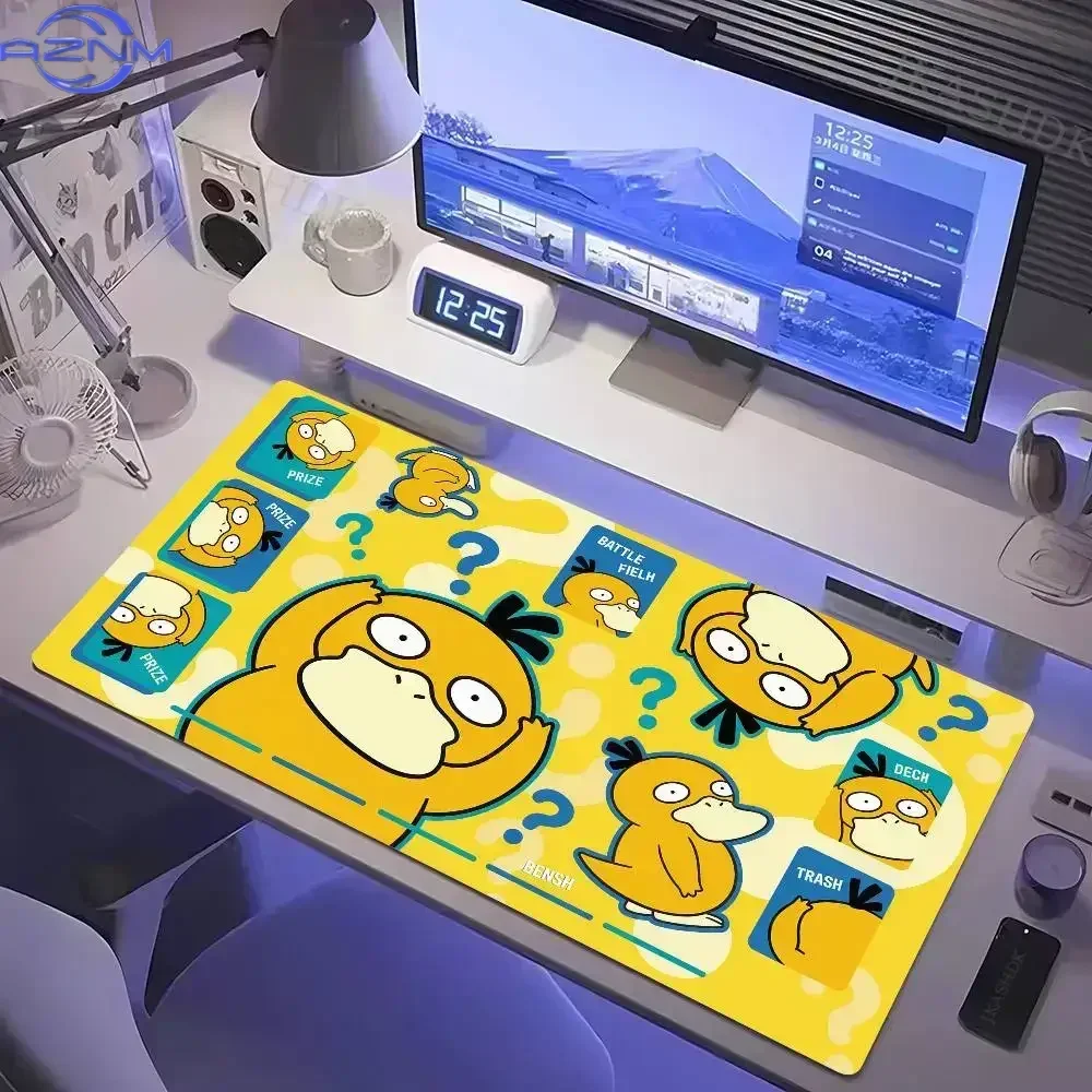 Pokemon TCG Playmat Large Mousepad, Rubber Non Slip Card Game Desk Mat, Cute Psyduck Ditto Eeveelutions Anime Battle Field Table