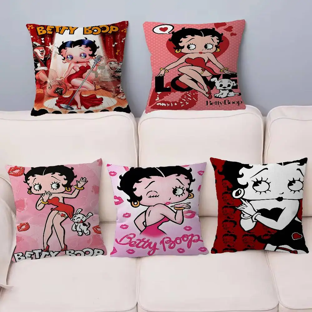 Pretty Cartoon B-Betty B-boop Anime Cushion Cover Inches Farmhouse Decor Home Throw Pillow Covers for Couch Decorations