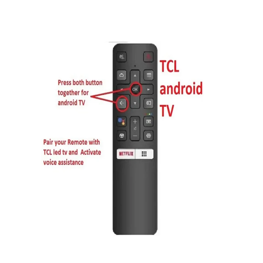 Control remoto multifuncional Fly Mouse con botón Netflex, Compatible con TCL RC802V FMR1 JUR6 65P8S 49S6800FS 49S6510FS TV