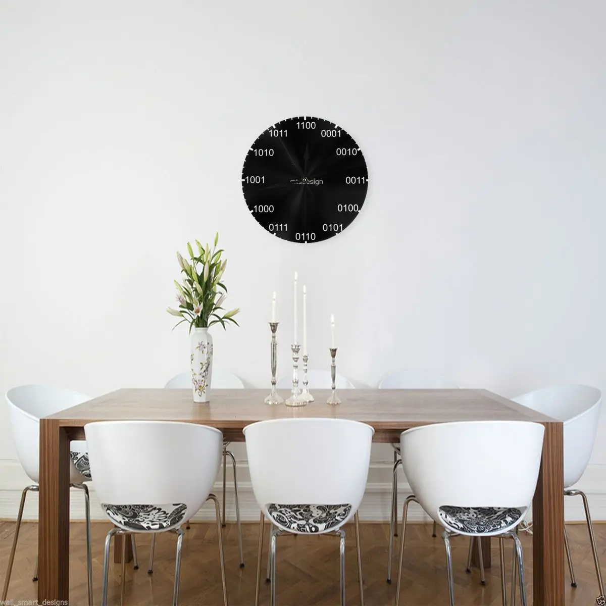 Nerd Gift Binary Wall Clock Room Decoration Clock Must-have Ornament Round