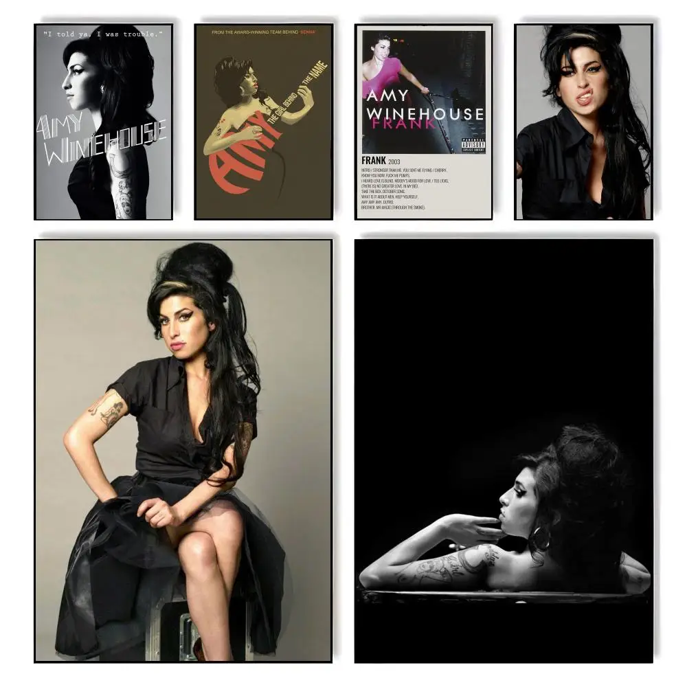 Vintage A-Amy WinehouseS Poster, selbstklebend, stilvoller Kunstdruck, Poster für die Wand, Heimdekoration