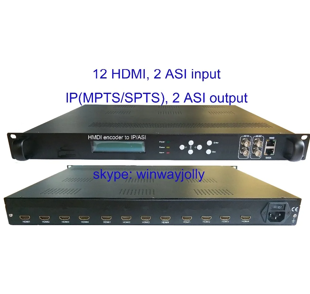 

12 HDMI to ASI encoder, 1080P Multi-Channel encoder, HDMI input and IP/ASI output, HDMI to IP encoder