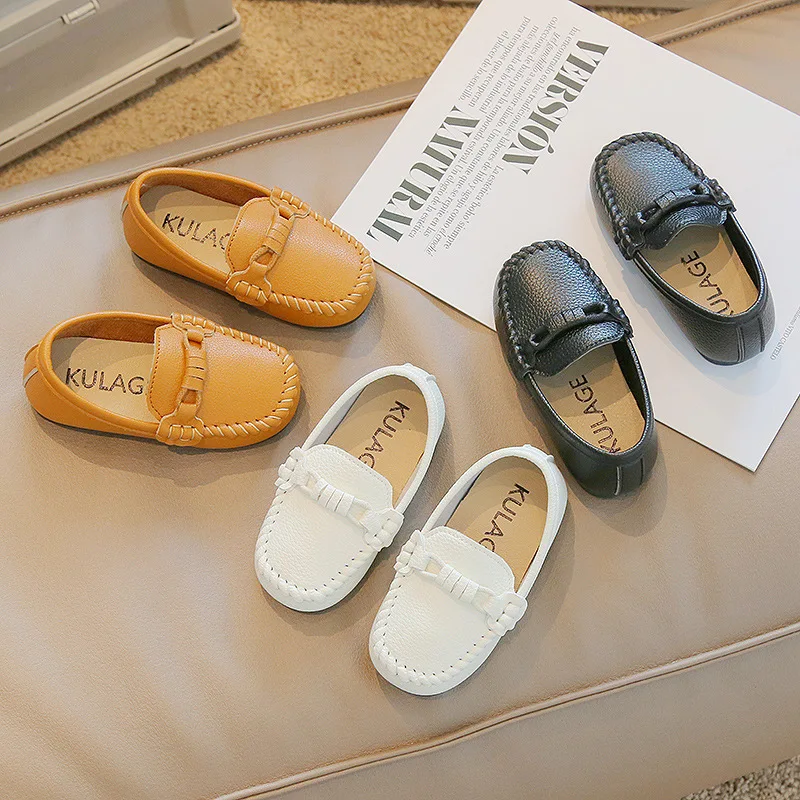 Baby  Casual Leather Shoes Moccasion Boys Party Formal Flats Loafers Infant Soft Botton Slip-on First Walker Kids Fashion Shoes