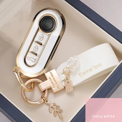 3 Button TPU Car Flip Key Case Cover For Fiat Ducato 500 500L Panda Grande Punto Lancia Musa Holder Key Fob Keychain Accessories