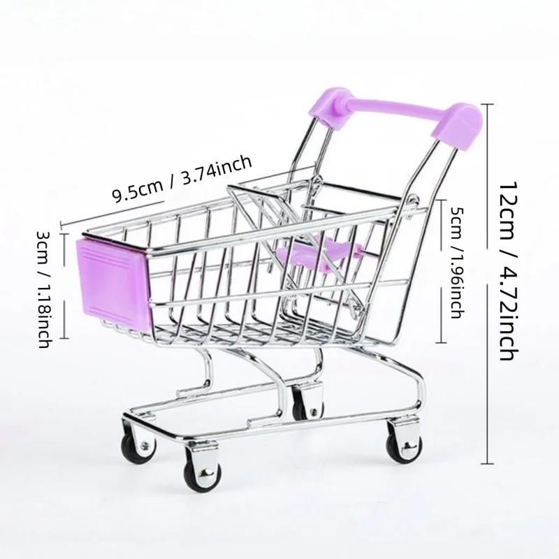 1 pc Random Color Parrot Mini Shopping Cart Toy for Bird Parrot Funny Alloy Bird Training Cage Accessories