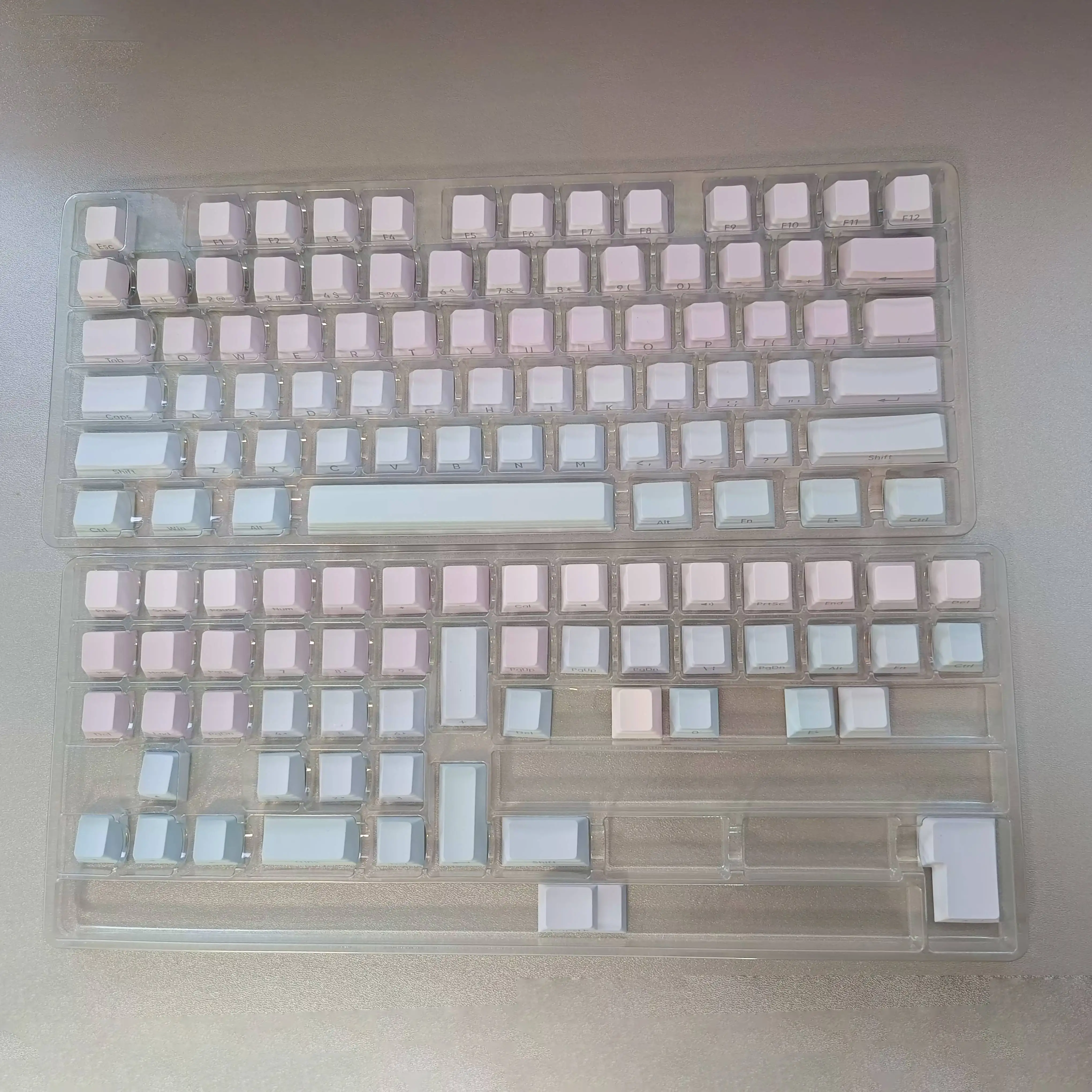 Imagem -06 - Lado Impresso Pbt Keycaps para Cherry mx Switches Light Peach Dye Sub Shine Through Perfil 127 Key Teclado Gaming