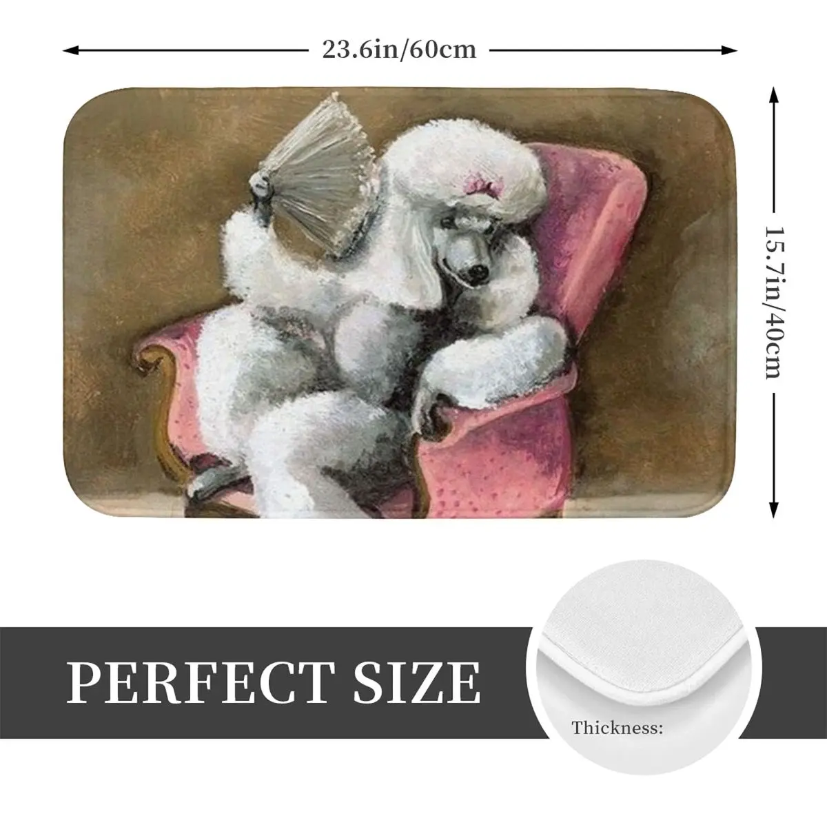 Poodle Cute Pet Dog Dogs Pets Puppy Art Caniche Doormat Anti-skid Bath Mats Home Entrance Rugs Kitchen Bedroom Carpet Footpad