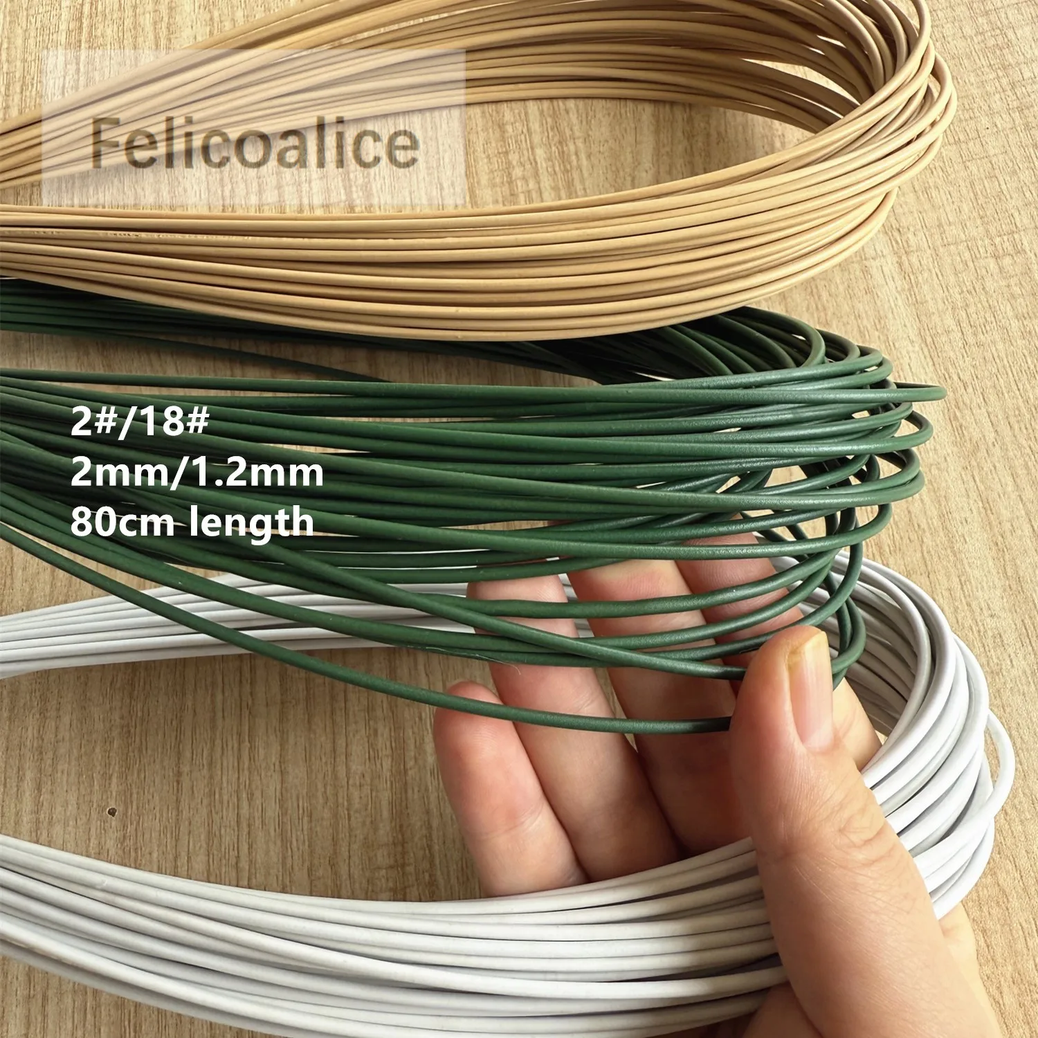

100pcs 2#/18# 2mm/1.2mm 80cm Wire Flowers Stem DIY Handmade Decorative Wreath Artificial Flower Branches Florist Crafts