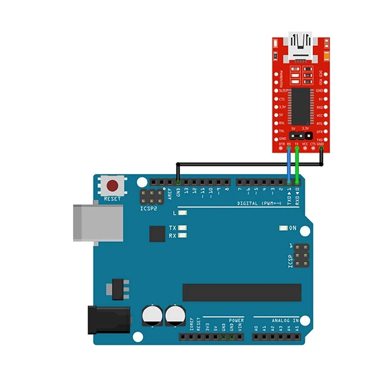 Mini USB para TTL Serial Converter Módulo Adaptador, FT232RL, FT232RL, 3.3V, 5.5V, FT232R Port, DSR, RX, TX, VCC, CTS, GND Pin