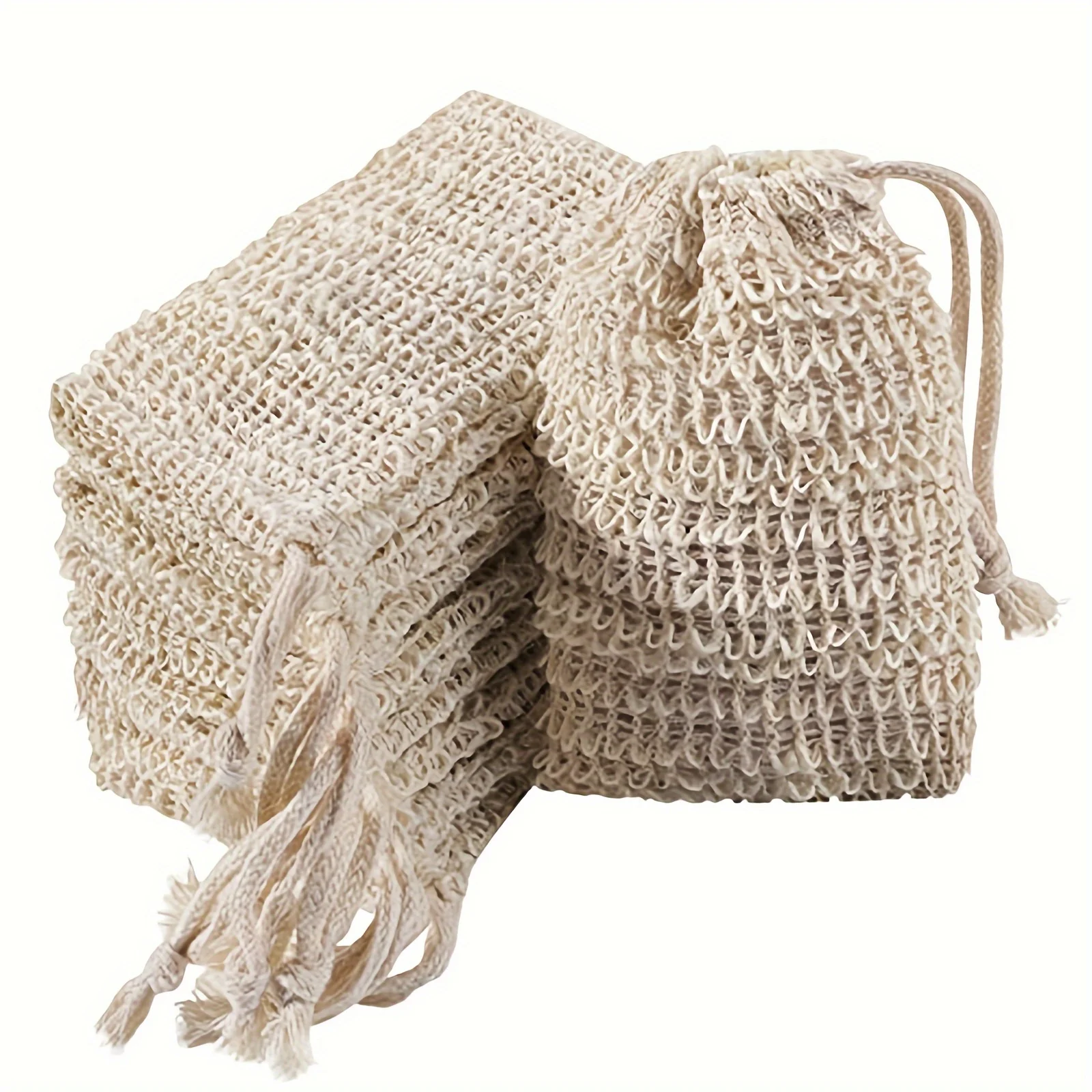 10Pcs Sisal Exfoliating Soap Bags, Foaming & Drying Soap Saver Pouch for Shower